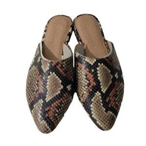 MADEWELL Remi Mule in Snake Embossed Leather Size 7